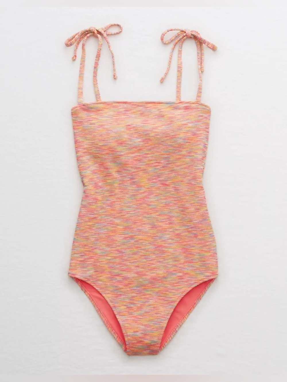 Aerie Space Dye Pique Bandeau
One Piece Swimsuit- Coral Sun- Size Small